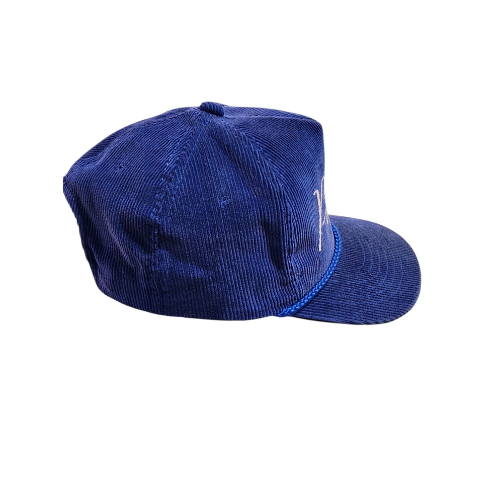 HBC Patriots Blue Corduroy Baseball Cap Hat Snapback Rope Trim - Picture 2 of 5